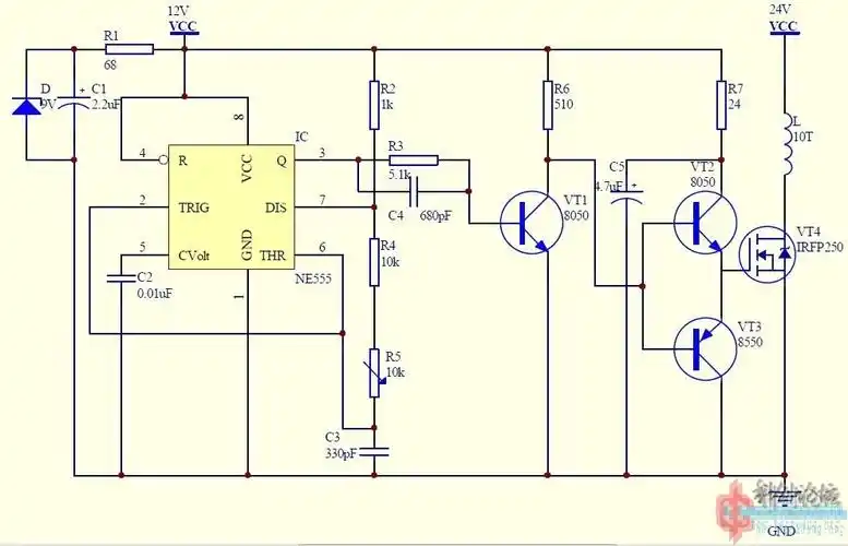 终于出弧了ne555推高压包