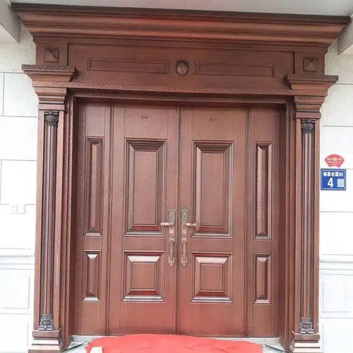 锌合金别墅大门双开门客厅进户门农村家用对开门乡村单门防盗门