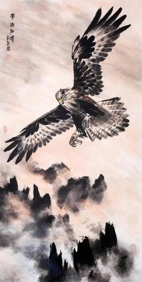 老兵新作一一参军甲子纪念画鹰大师孙征教授作品献赏