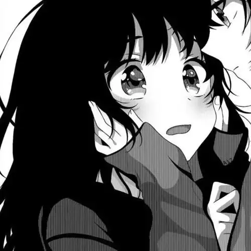 进来拿丧系 黑白简约漫画风动漫情侣头像