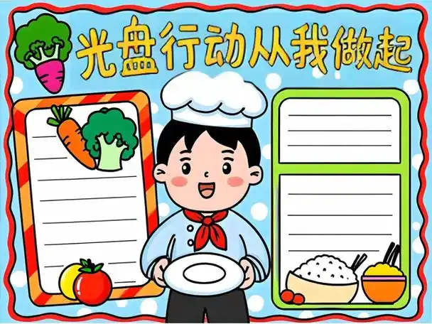 餐盘光光不挑不慌手抄报