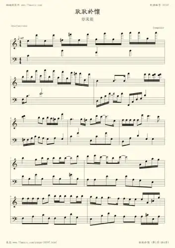 钢琴谱:耿耿于怀