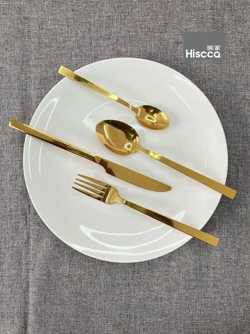 hiscca法国进口牛排刀叉盘子套装专利设计高档法式餐厅餐具5件套