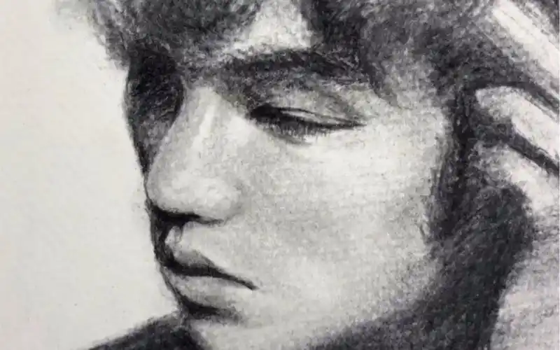 用碳条快速画周杰伦首张专辑就是我的青春呀