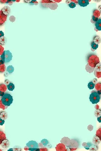 剪纸风花朵边框背景 剪纸 花朵 剪纸花朵 花朵边框 边框背景 简约