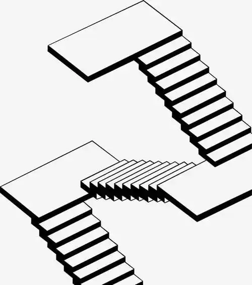 黑色简约手绘台阶