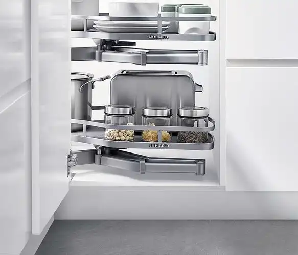 悍高(higold)厨房橱柜转角拉篮900柜体阻尼旋转收纳置物架拐角飞碟