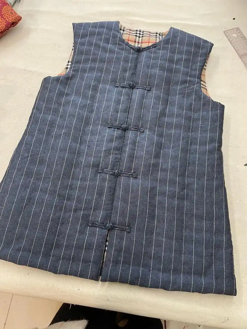 手工棉衣 #手工制作 #棉花 男士中式棉马甲 - 抖音