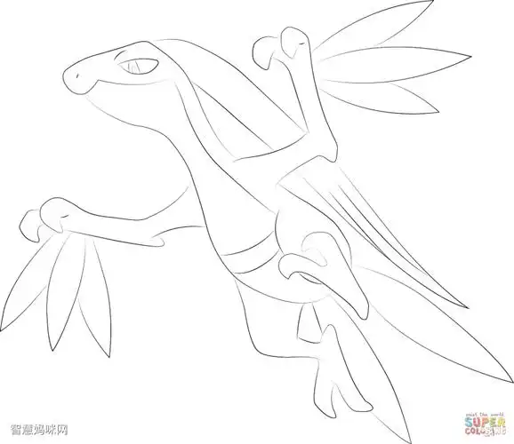 森林蜥蜴动漫填色图片