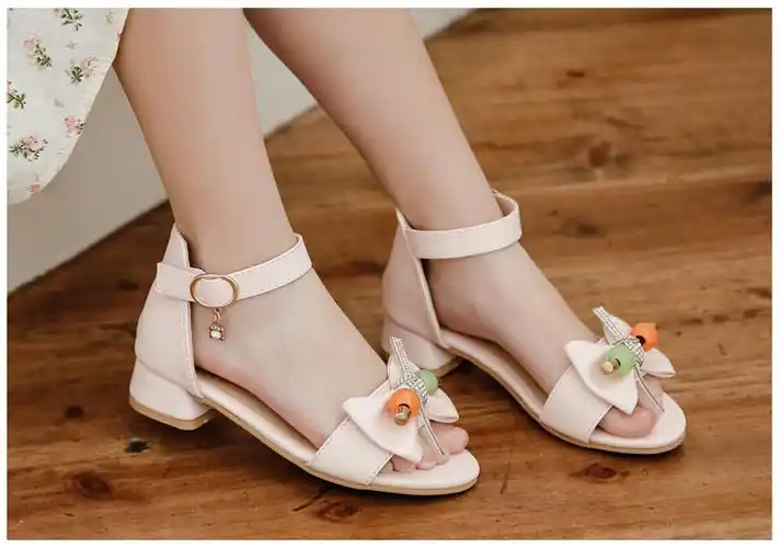 女童高跟凉鞋315岁女童夏季2022新款韩版软底儿童鞋中大童小女孩露趾