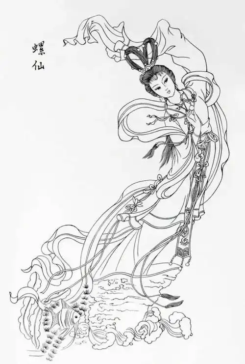 白描仕女图欣赏