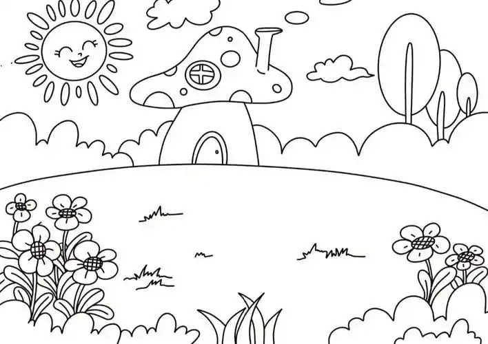 28万能森林场景素材素材简笔画森林