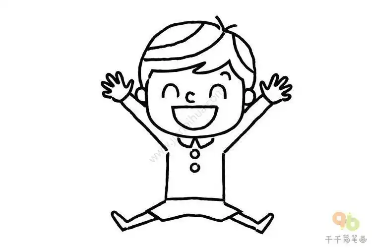 开心的小男孩简笔画图片卡通小男孩的简单画法步骤开心的小男孩简笔画