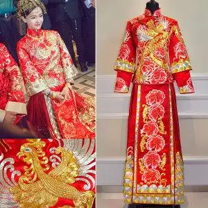 免押baby明星同款中式结婚礼服新娘秀禾服纯手工刺绣双喜龙凤裙褂