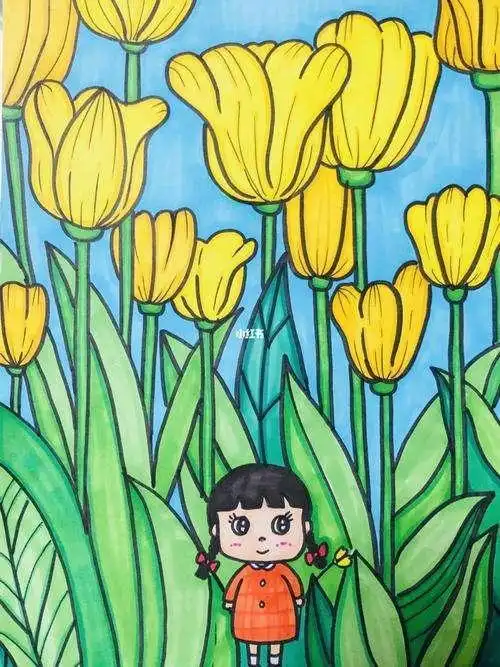 春天的画儿童画画春天的画简单又好看