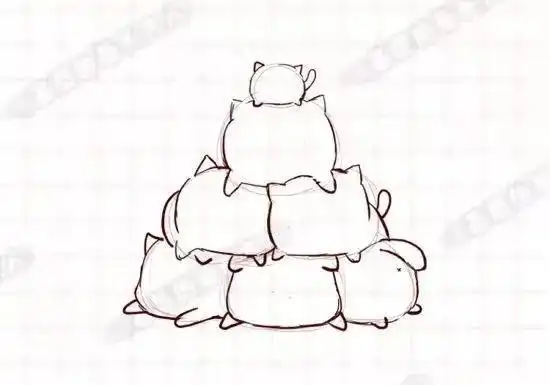 简笔画叠叠猫