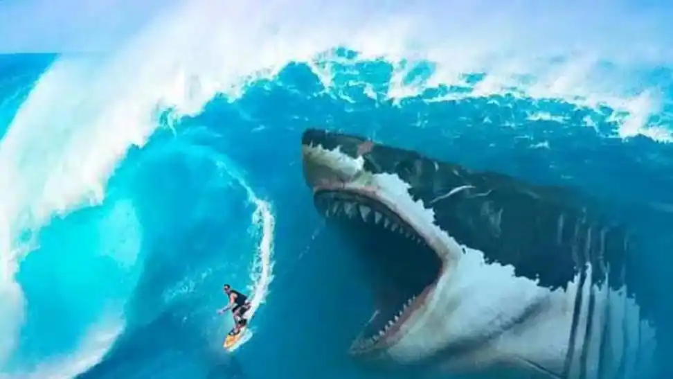 巨齿鲨打败大白鲨获鲨鱼电影全球最高票房记录郭达与冰冰合体鲨出重围