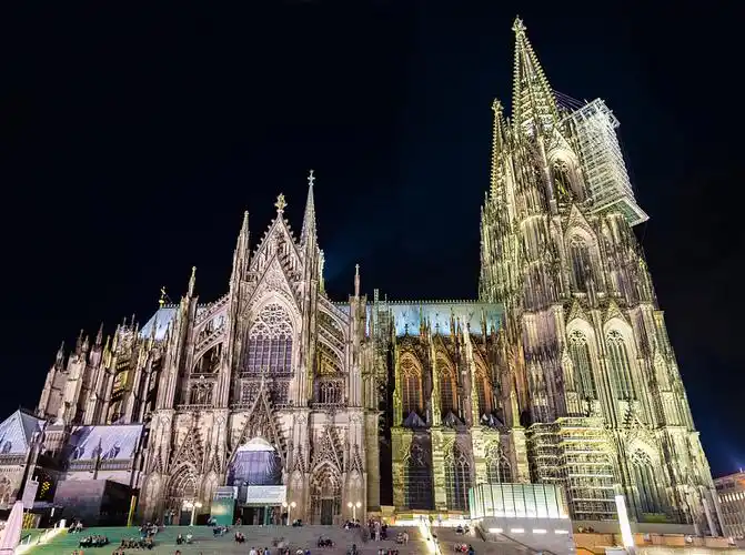 夜景,科隆大教堂,德国,北方,北莱茵威斯特伐利亚_高清图片_全景视觉