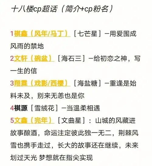 十八楼cp超话合集60