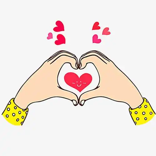 卡通示爱的萌手势psd分层