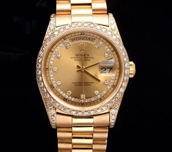 全18k金表劳力士星期日历18388单表二手