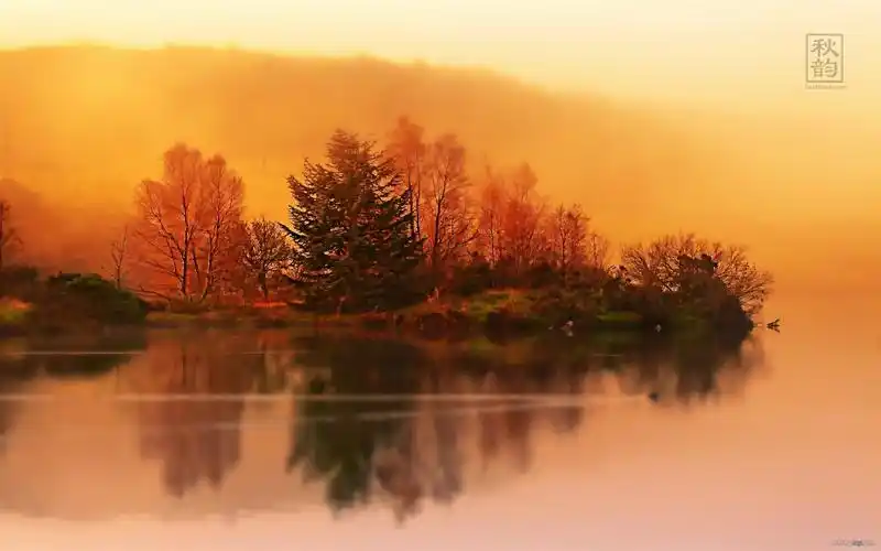 初秋唯美仙境湖光山色怡人美丽风光桌面壁纸(三)