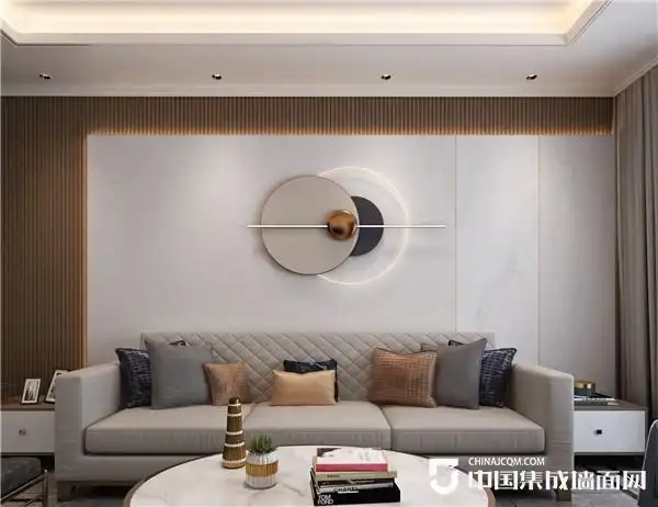 巴迪斯集成墙板沙发背景墙_背景墙装修效果图_装修效果图_集成墙面网