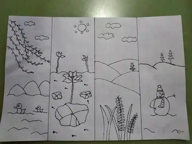 春夏秋冬简笔画春夏秋冬简笔画四格组图