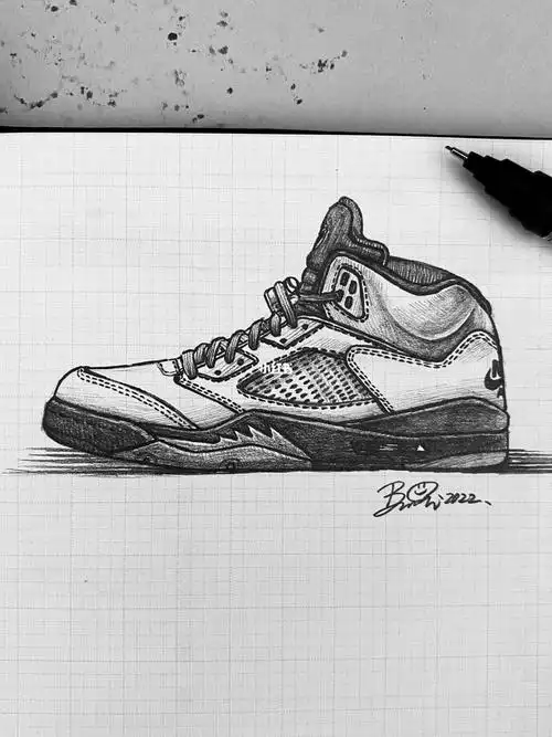 球鞋  #流川枫  #实战篮球鞋  #灌篮高手  #鞋控の日常  #绘画  #素描