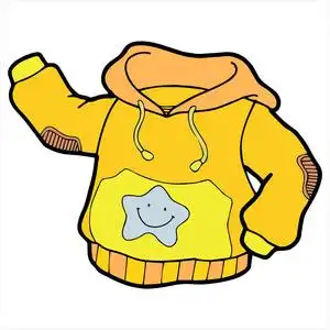 矢量图的卡通外套颜色白色背景上可爱的卡通连衣裙白色背景的儿童版画