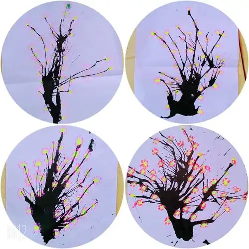 大班吹画→《美丽的蜡梅花》 - 美篇