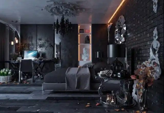 摩登哥特风格卧室设计摩登哥特卫浴空间摩登哥特风格家具家饰哥特感