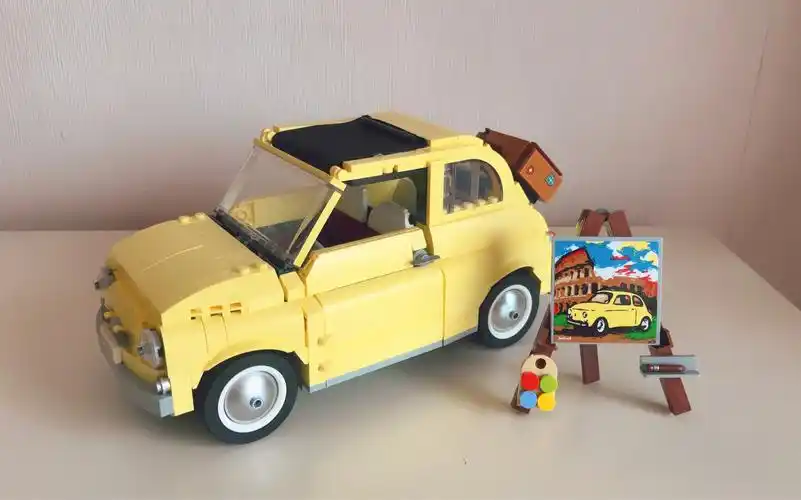乐高lego菲亚特500可爱复古的小黄车