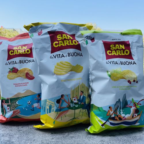 san carlo vita buona potato chips意大利进口圣卡罗薯片