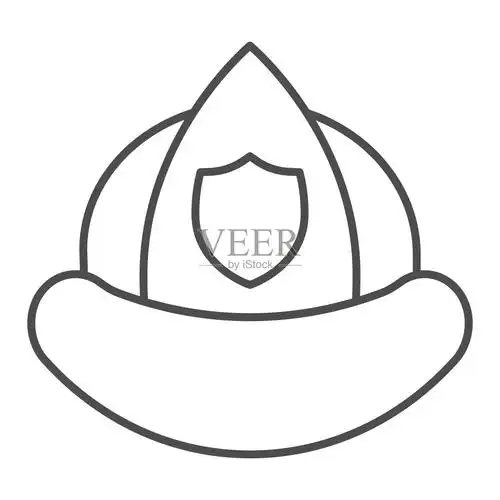 消防员头盔细线图标消防员插画图片素材