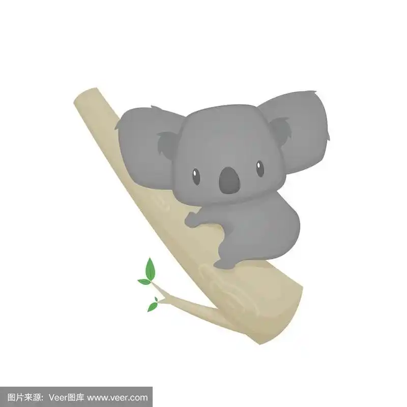 可爱的卡通考拉在树上向量