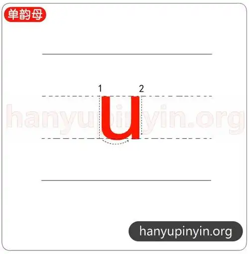 拼音u的笔顺怎么写_有几笔_韵母表_汉语拼音网(手机版)