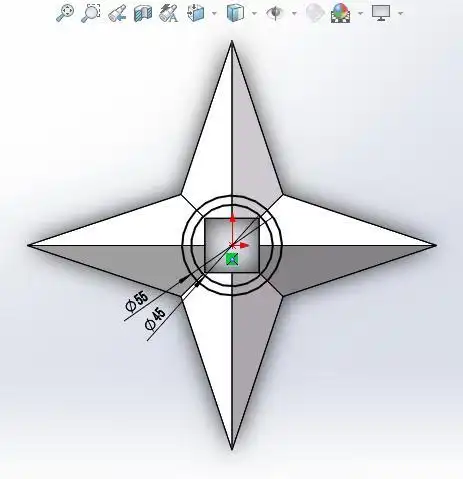 用solidworks画一个手里剑,这个图很简单