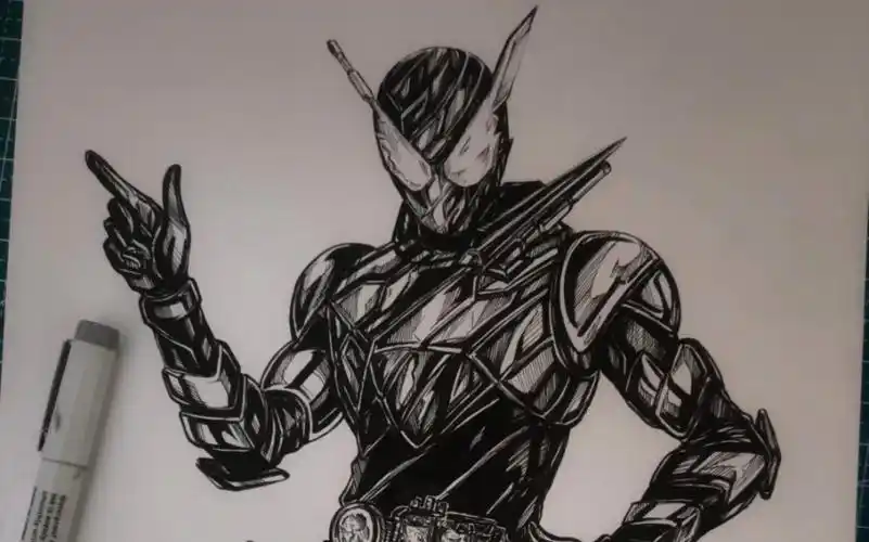 看完这个学会画一个假面骑士build给你的朋友们看看叭保姆级教学创骑