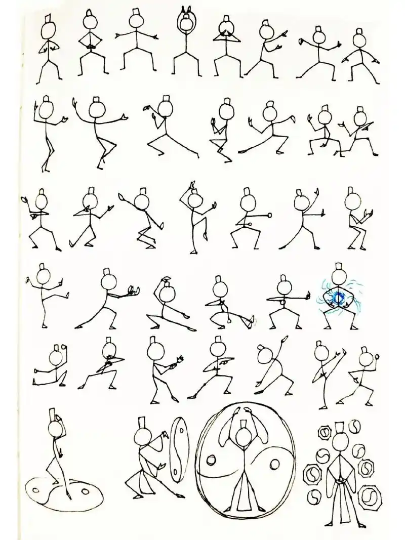 火柴人,太极拳,中国功夫,打拳,武术 有点点像武林秘籍的感觉哈哈