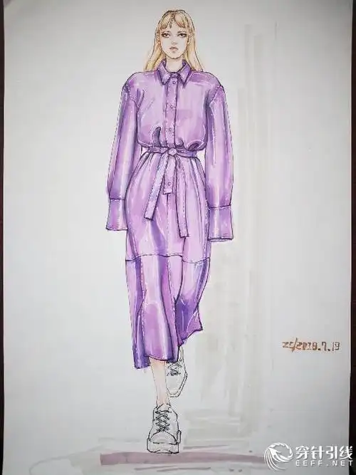 马克笔服装效果图-服装画/服装设计手稿 - 穿针引线服装论坛