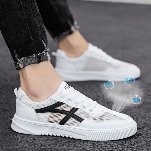 戈森凡配牛仔裤的男鞋搭配西裤休闲裤秋季透气休闲板鞋男士韩版潮鞋