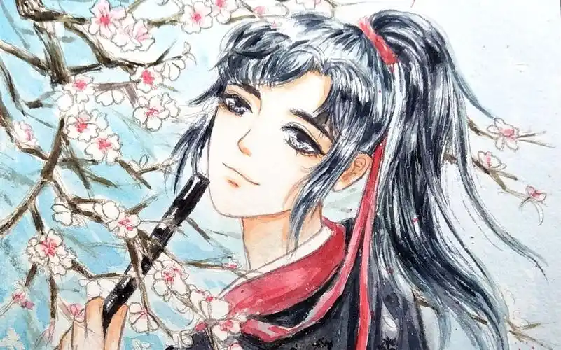 水彩问灵十三载等一不归人夷陵老祖魏无羡