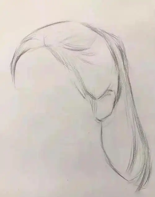 头发素描步骤图