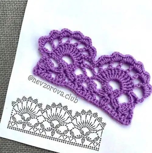 漂亮的钩针花边,衣服毯子都能用,既简单又实用.附图解教程