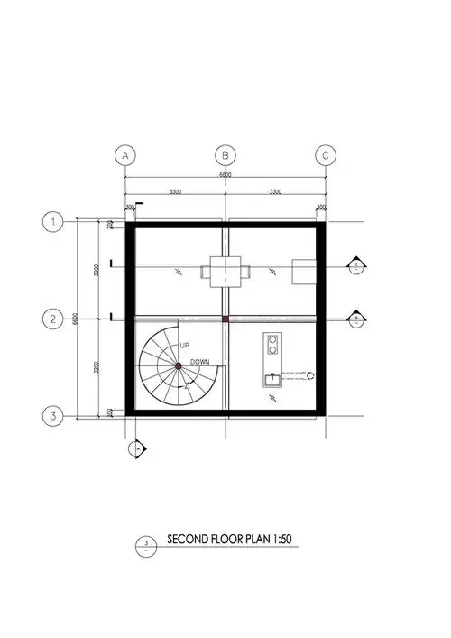 上海,垂直玻璃屋 / 非常建筑 atelier fcjz,二层平面图