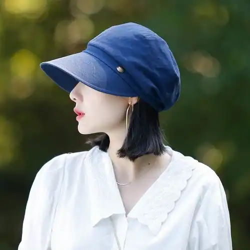 春秋新款日系文艺复古休闲全棉鸭舌帽女南瓜透气八角帽画家帽子潮