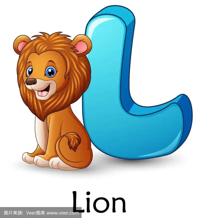 字母,卡通,狮子,英文字母l,垂直画幅