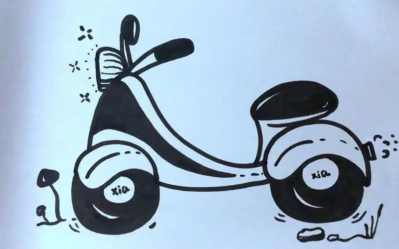 简笔画摩托车
