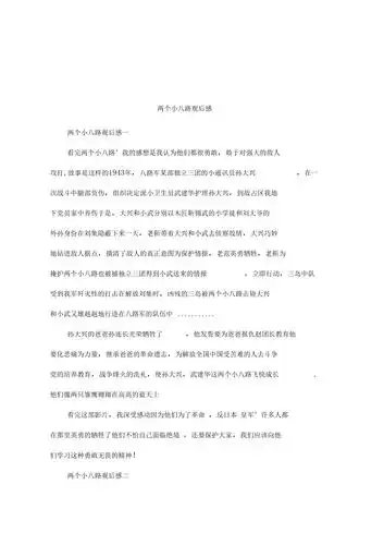 两个小八路观后感